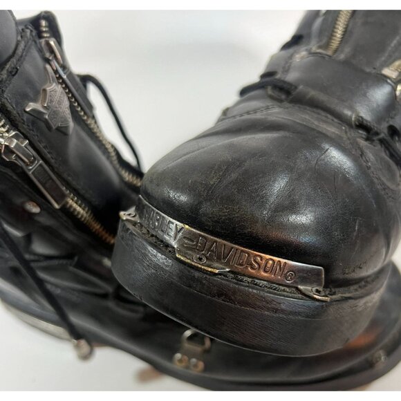 Harley-Davidson Men's Black Leather Boots with Silver Accents - Picture 10 of 10